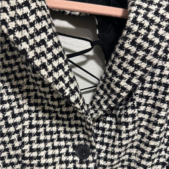 Zara Houndstooth Black and White Open Back Blazer Dress - Picture 10 of 11